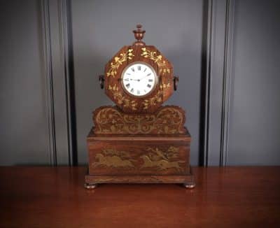 Regency Brass Inlaid Rosewood Mantel Clock - Image 10