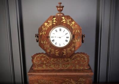 Regency Brass Inlaid Rosewood Mantel Clock - Image 9