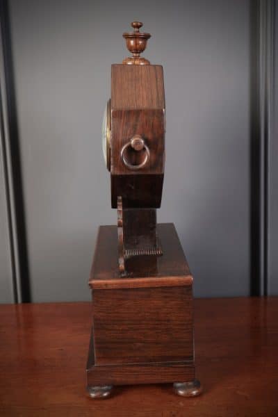 Regency Brass Inlaid Rosewood Mantel Clock - Image 7