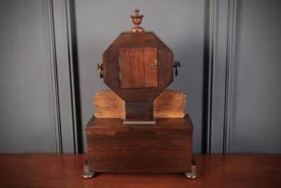 Regency Brass Inlaid Rosewood Mantel Clock - Image 6