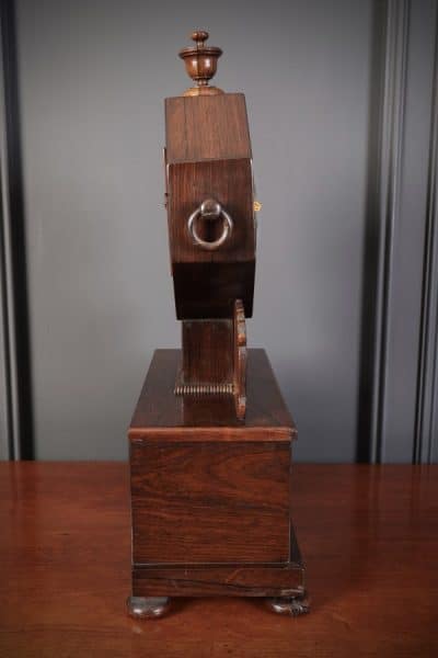 Regency Brass Inlaid Rosewood Mantel Clock - Image 4