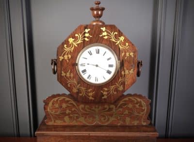 Regency Brass Inlaid Rosewood Mantel Clock - Image 3