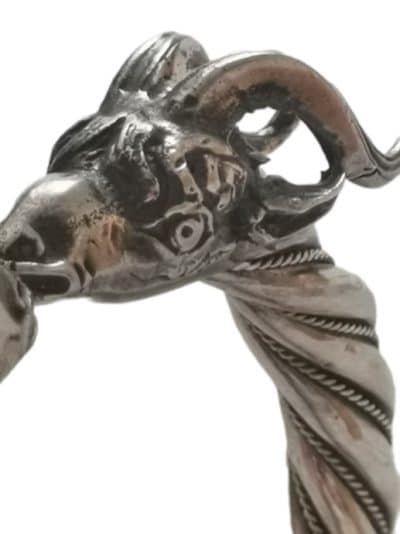 Antique Victorian Silver Ram's Head Bracalet. - Image 3