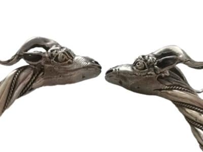 Antique Victorian Silver Ram's Head Bracalet. - Image 4