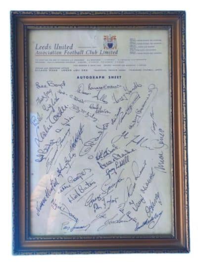 LEEDS UNITED FC Team Autograph, Early 1970s