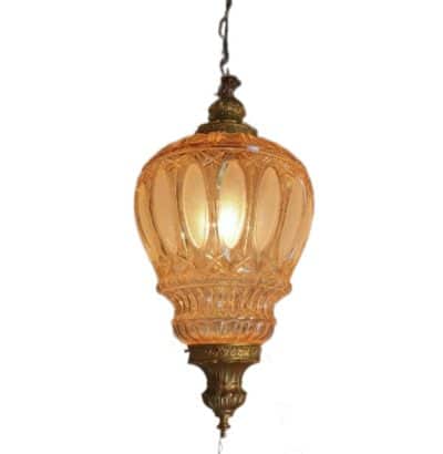 Antique Large English Tear, Orange Glass.