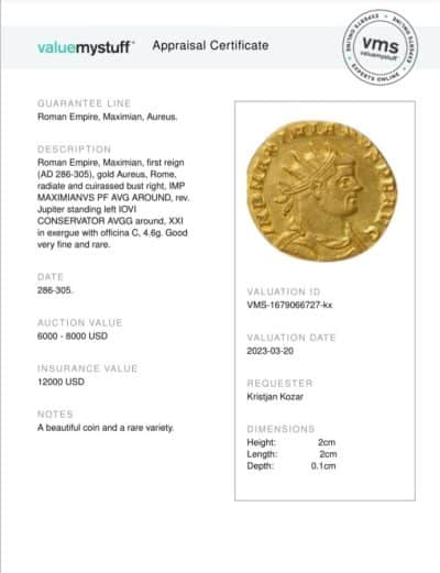 Ancient Gold Coin With Certificate - Image 2