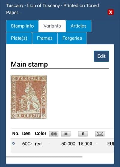 Extremley RARE Italy Stamp Red LION or 60 CRAZY, Toscana. - Image 8