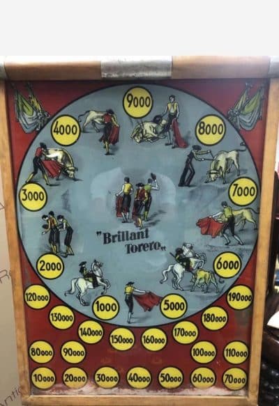 1938 Wooden BRILLANT TORERO PINBALL, Played a few times, Museum piece... - Image 6