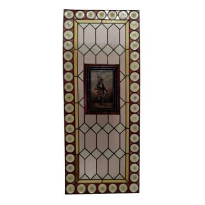 A pair of Antique Stained Glass Depicting a Solider - Image 3