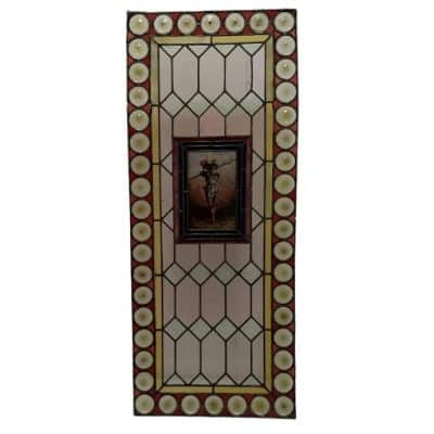 A pair of Antique Stained Glass Depicting a Solider - Image 2