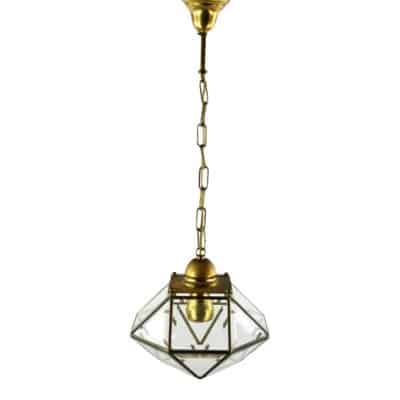 Mid 20th Century Glass & Brass Latern