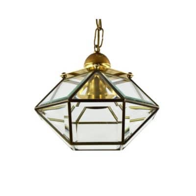 Mid 20th Century Glass & Brass Latern - Image 5