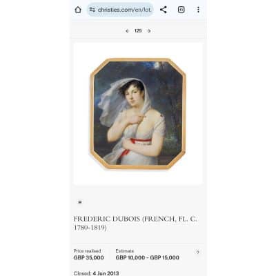 Antique French Yewelry Box, Painted by FREDERIC DUBOIS on Ivory, Portrait of King Louis XVI - Image 13