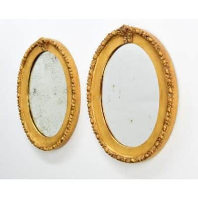 Antique Pair of French Wall Mirrors, Orginal Glass.