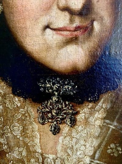 Antique Baroque Portrait, Oil on Canvas, 18th Century (Altpernstein Castle-Austria) - Image 5