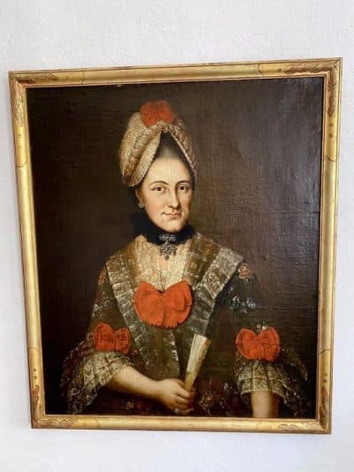 Antique Baroque Portrait, Oil on Canvas, 18th Century (Altpernstein Castle-Austria)