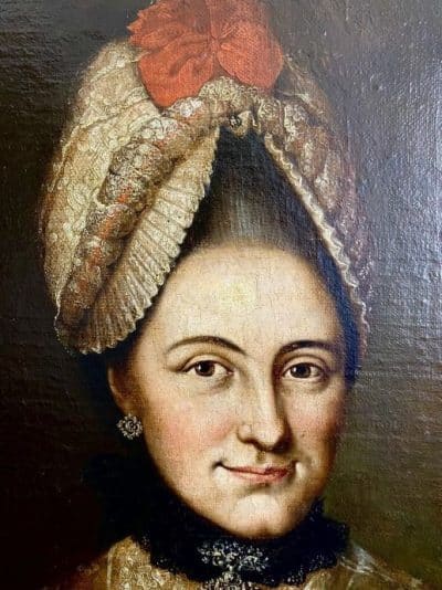 Antique Baroque Portrait, Oil on Canvas, 18th Century (Altpernstein Castle-Austria) - Image 4