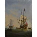 19th Century Oil on Canvas, England Fleet Antique Art