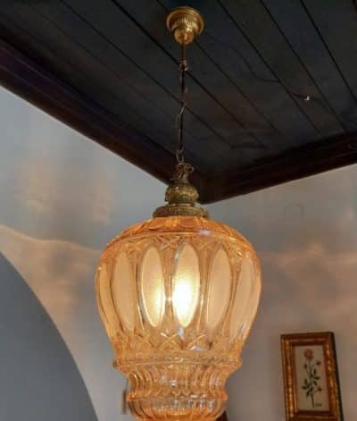Antique Large English Tear, Orange Glass. - Image 2