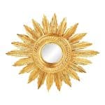 French Wooden the SUN Mirror, Mid 20th Century Antique Furniture