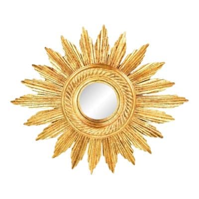 French Wooden the SUN Mirror, Mid 20th Century