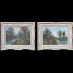 Pair of Framed Oil Paintings by James Wallace, 1872– 1911 a Scottish Artist Antique Art