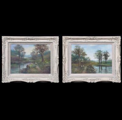 Pair of Framed Oil Paintings by James Wallace, 1872– 1911 a Scottish Artist