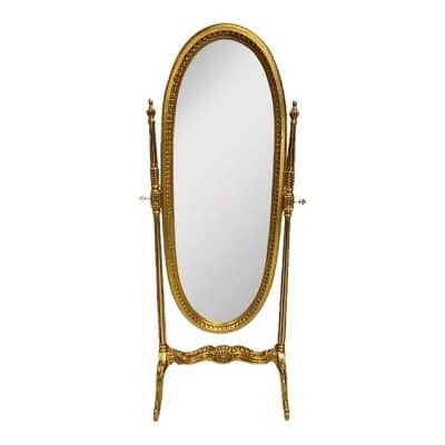 Antique Wooden Gilded Floor Mirror