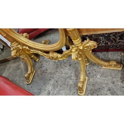 Antique Wooden Gilded Floor Mirror - Image 3