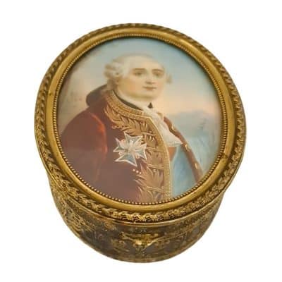 Antique French Yewelry Box, Painted by FREDERIC DUBOIS on Ivory, Portrait of King Louis XVI - Image 2