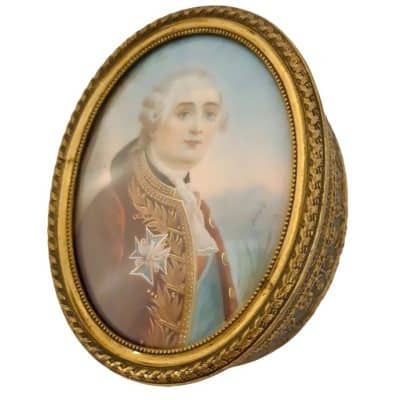Antique French Yewelry Box, Painted by FREDERIC DUBOIS on Ivory, Portrait of King Louis XVI - Image 7