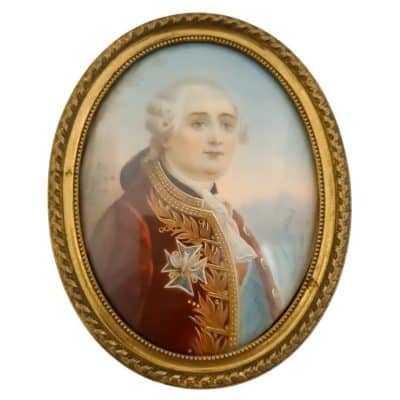 Antique French Yewelry Box, Painted by FREDERIC DUBOIS on Ivory, Portrait of King Louis XVI