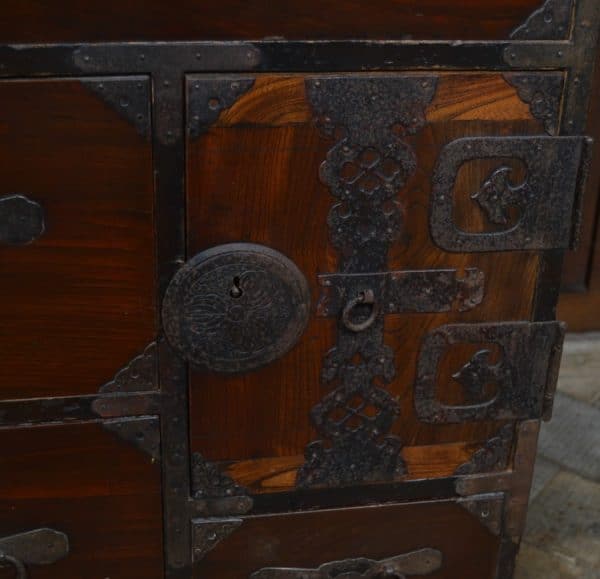 Japanese Elm Wood Tansu Chest SAI2919 - Image 4