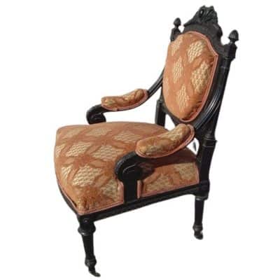 19th Century Carved Armchair, 2 piece. - Image 5