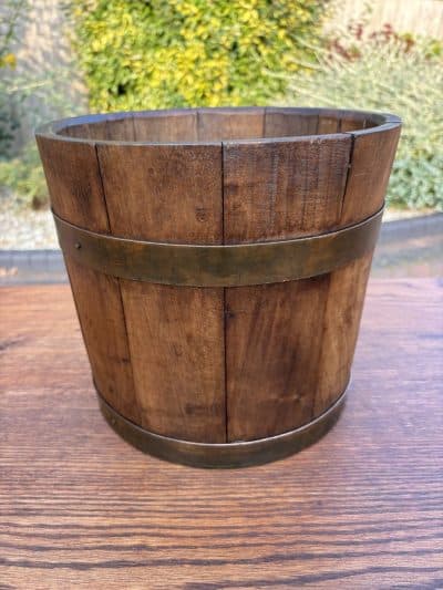 Arts & Crafts Oak Bucket Planter - Image 2