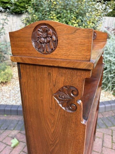 Arts & Crafts Walnut Bookcase c1910 - Image 9