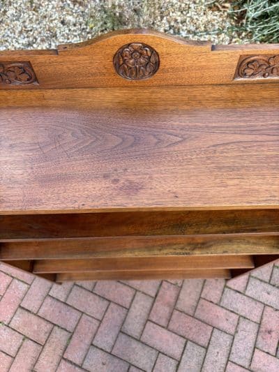 Arts & Crafts Walnut Bookcase c1910 - Image 7