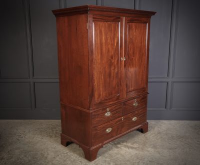 18th Century Mahogany Bachelors Wardrobe