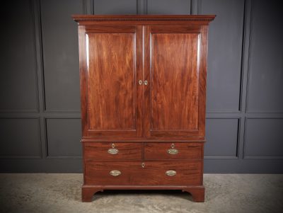 18th Century Mahogany Bachelors Wardrobe - Image 6