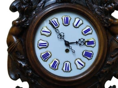 19th Century French Carved Wall Clock - Image 4