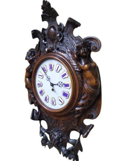 19th Century French Carved Wall Clock