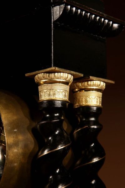 An Original Ebonised and Brass Inlayed French Portico Clock circa:1870 - Image 5