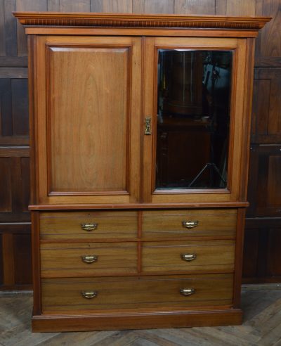 Edwardian Walnut Linen Press SAI3524