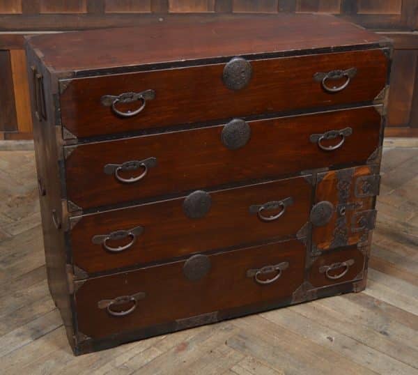 Japanese Elm Wood Tansu Chest SAI2919 - Image 10