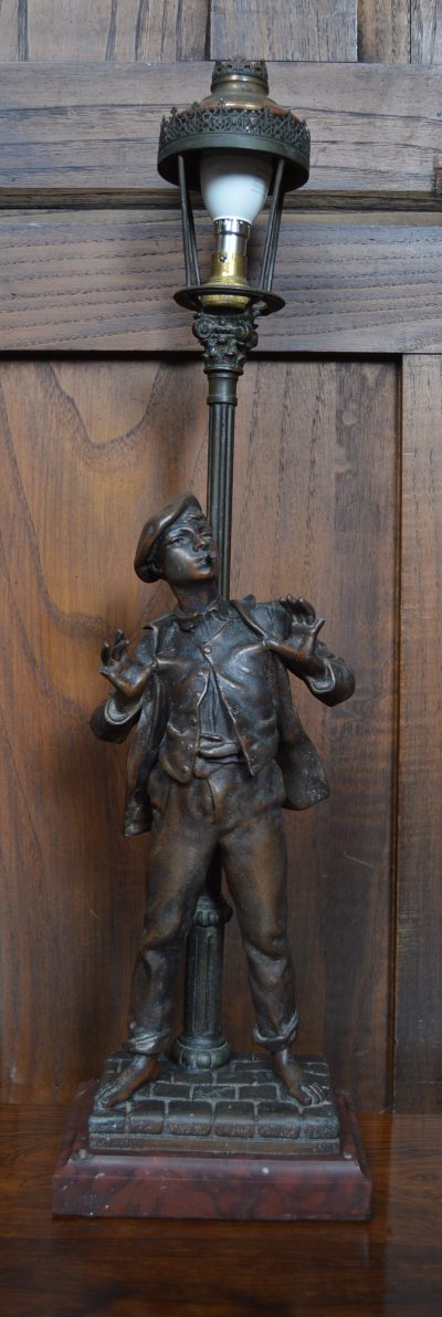 Pair Of French Eutrope Bouret Spelter Lamps SAI3538 - Image 3