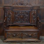 Victorian Green Man Oak Monk Bench SAI3544 oak Antique Benches