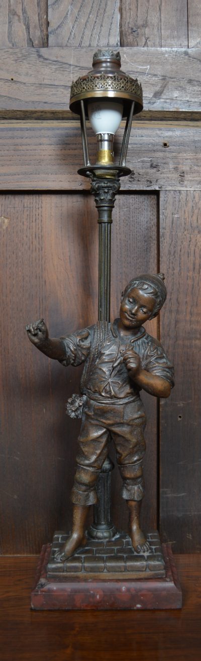 Pair Of French Eutrope Bouret Spelter Lamps SAI3538 - Image 11