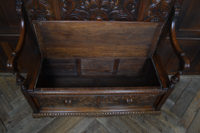 Victorian Green Man Oak Monk Bench SAI3544 - Image 11