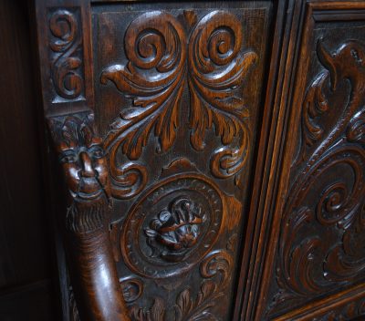 Victorian Green Man Oak Monk Bench SAI3544 - Image 12